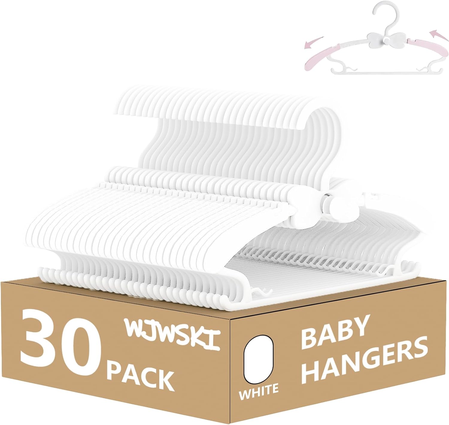 Baby Hangers, Baby Clothes Hangers, Adjustable Baby & Kids Hangers, Hangers -Pack of 20 Baby Hangers, Baby Clothes Hangers, Adjustable Baby & Kids Hangers, Hangers -Pack of 20
